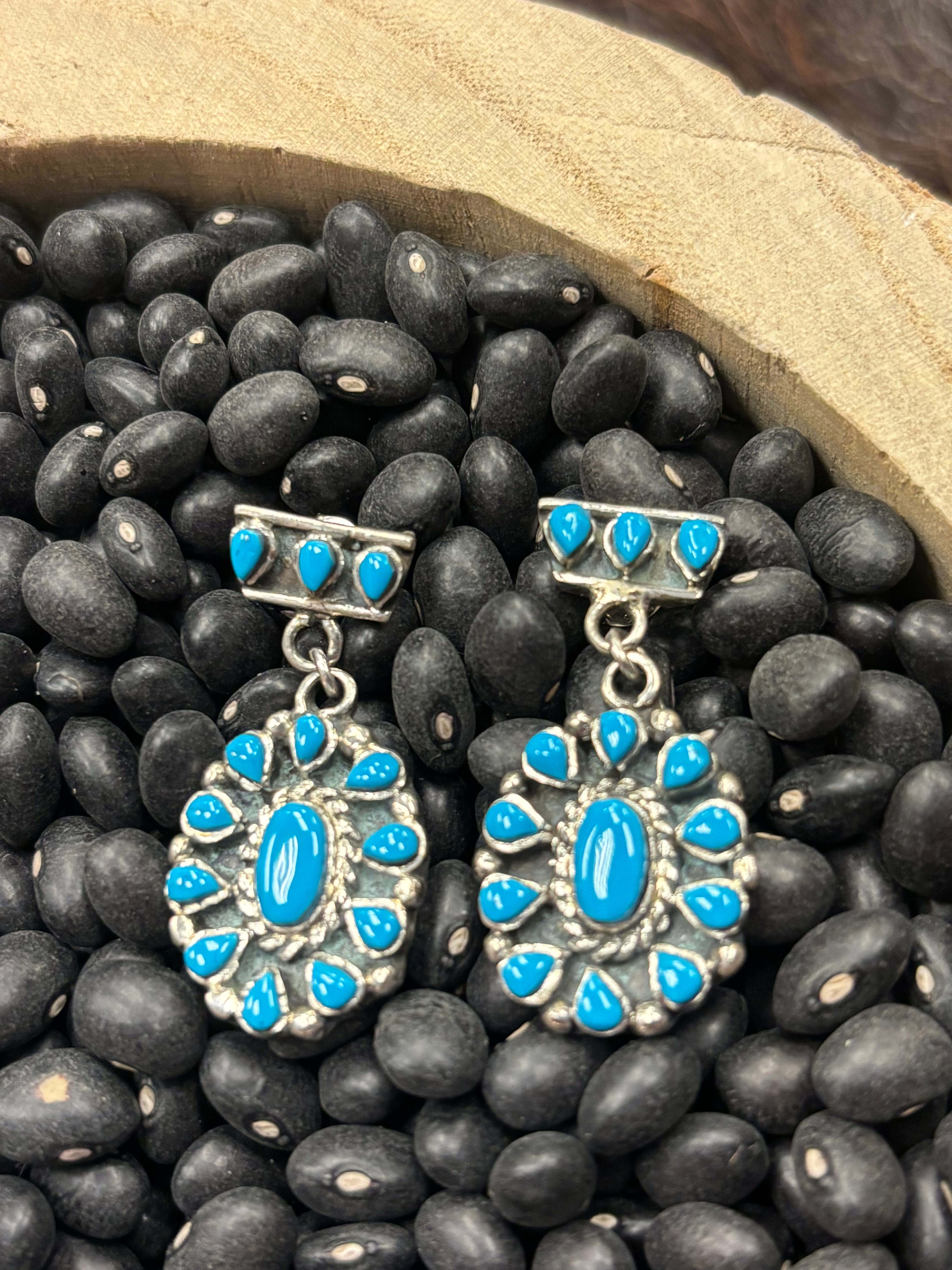 Bar Concho Turquoise Earrings