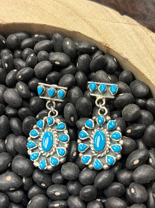 Bar Concho Turquoise Earrings