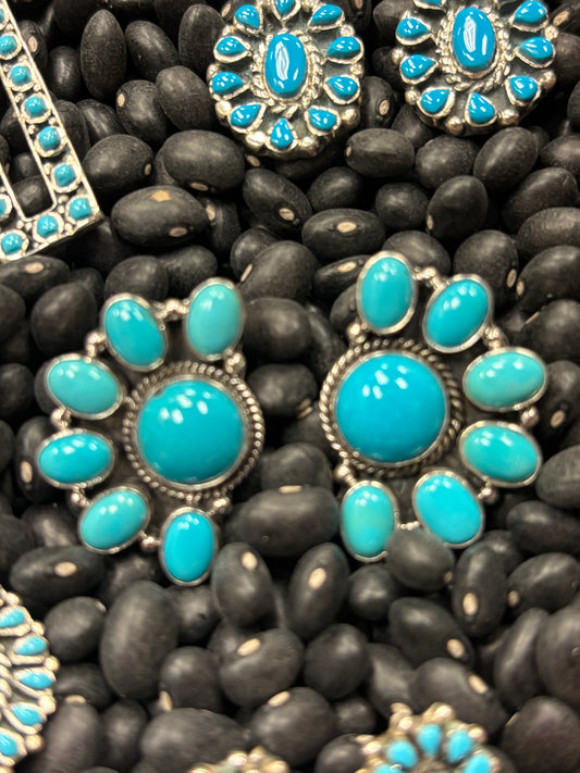 Half Moon Turquoise Studs