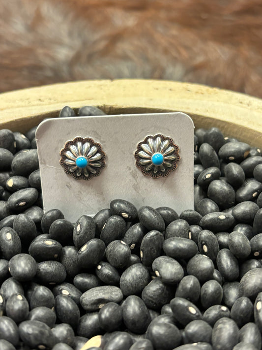 Mini Vintage Tuquoise Concho Studs