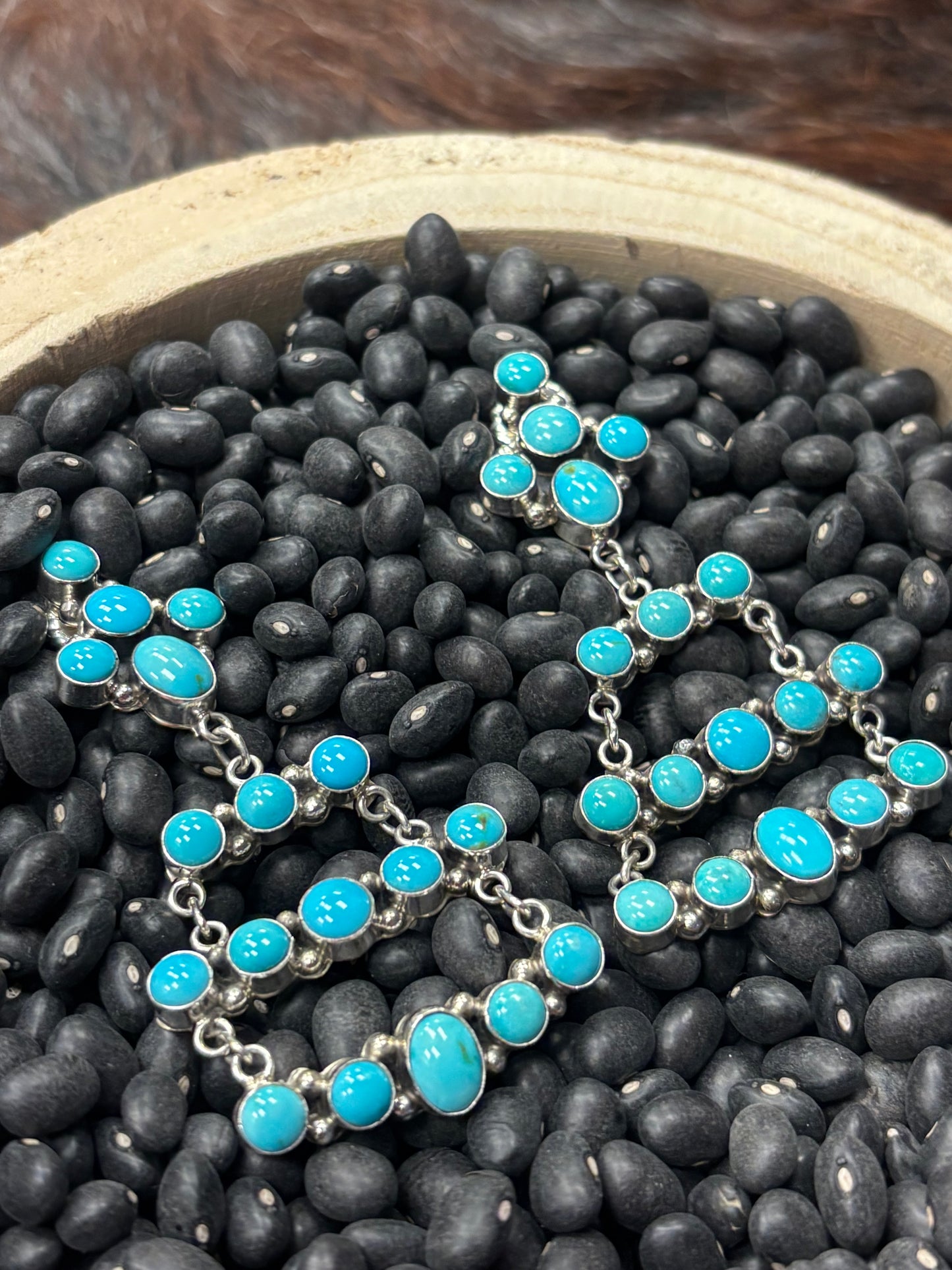 Tiered Triangle Turquoise Earrings