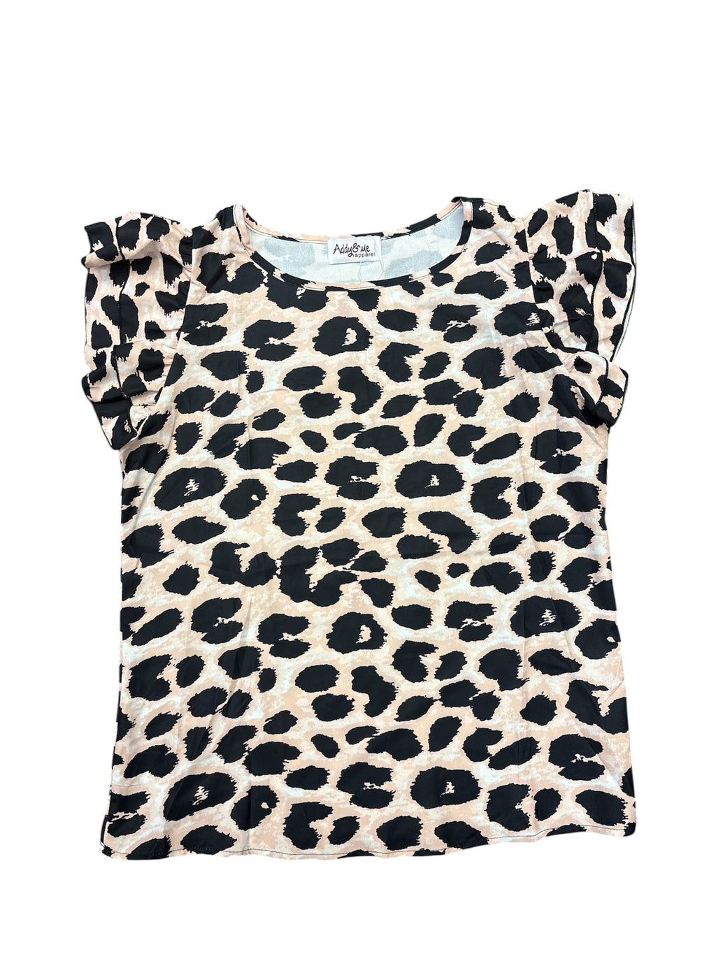 Rose Leopard Puff Sleeve Blouse