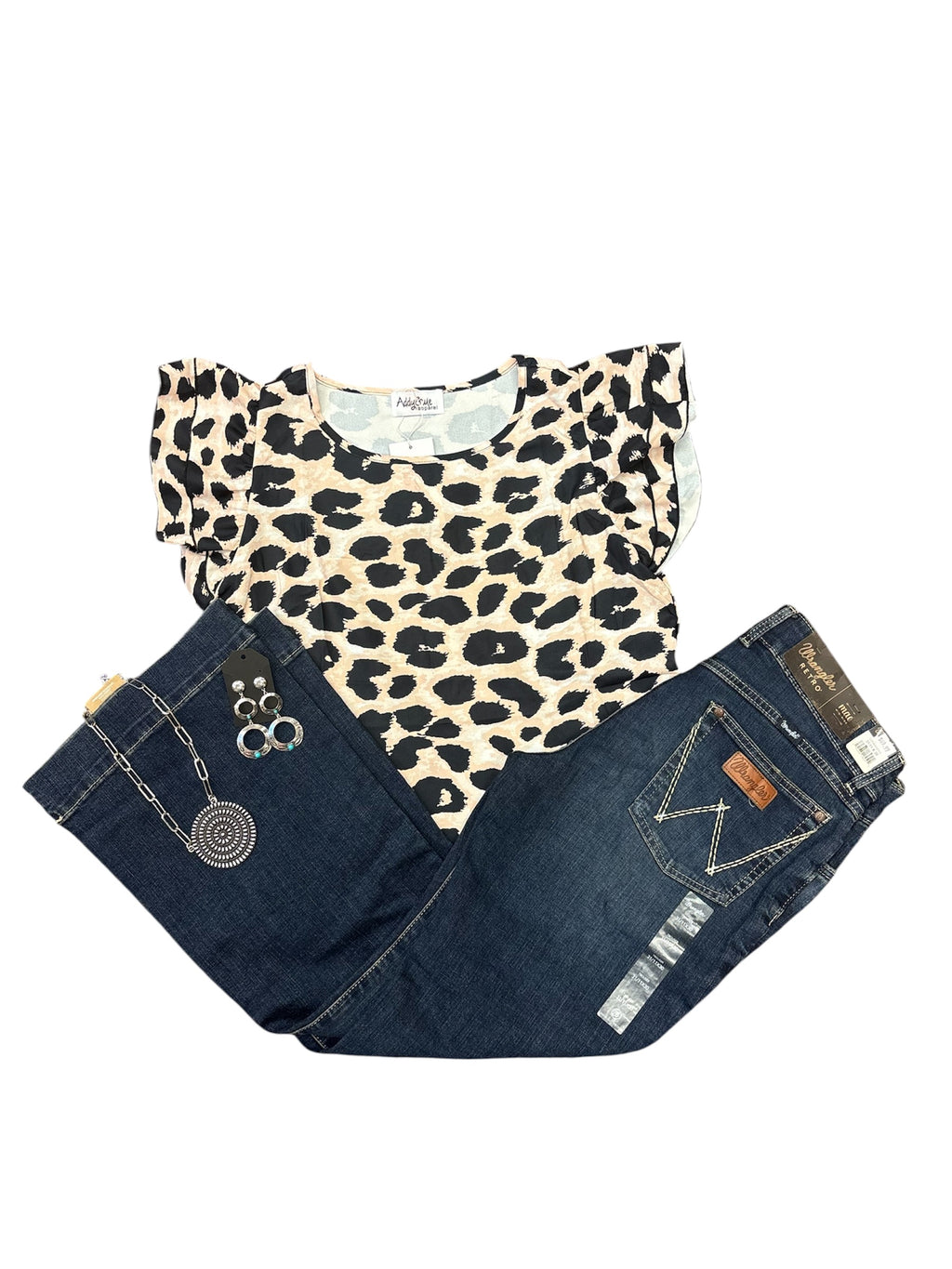Rose Leopard Puff Sleeve Blouse