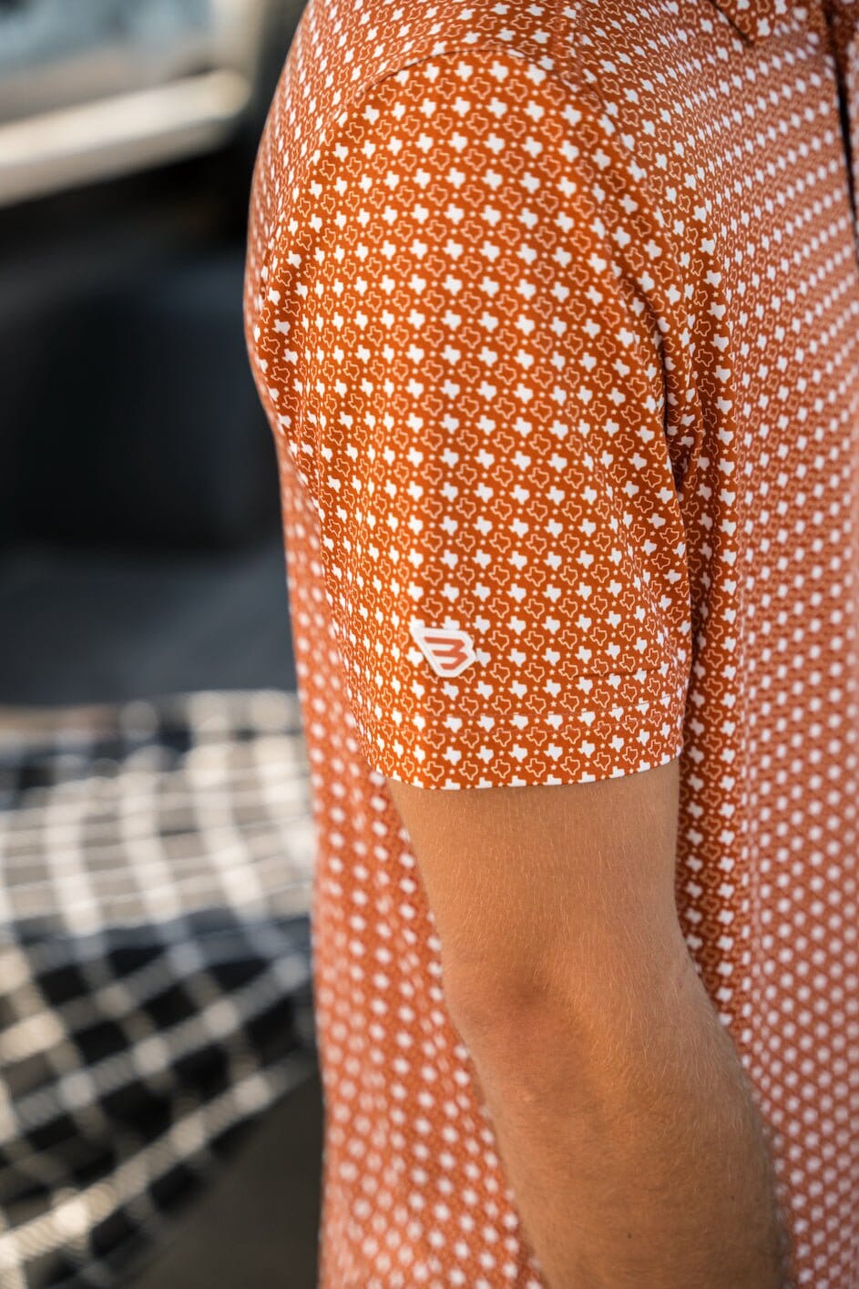 Burlebo Performance Polo - Texas Orange & White