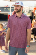 Burlebo Performance Polo - Texas Maroon & Grey