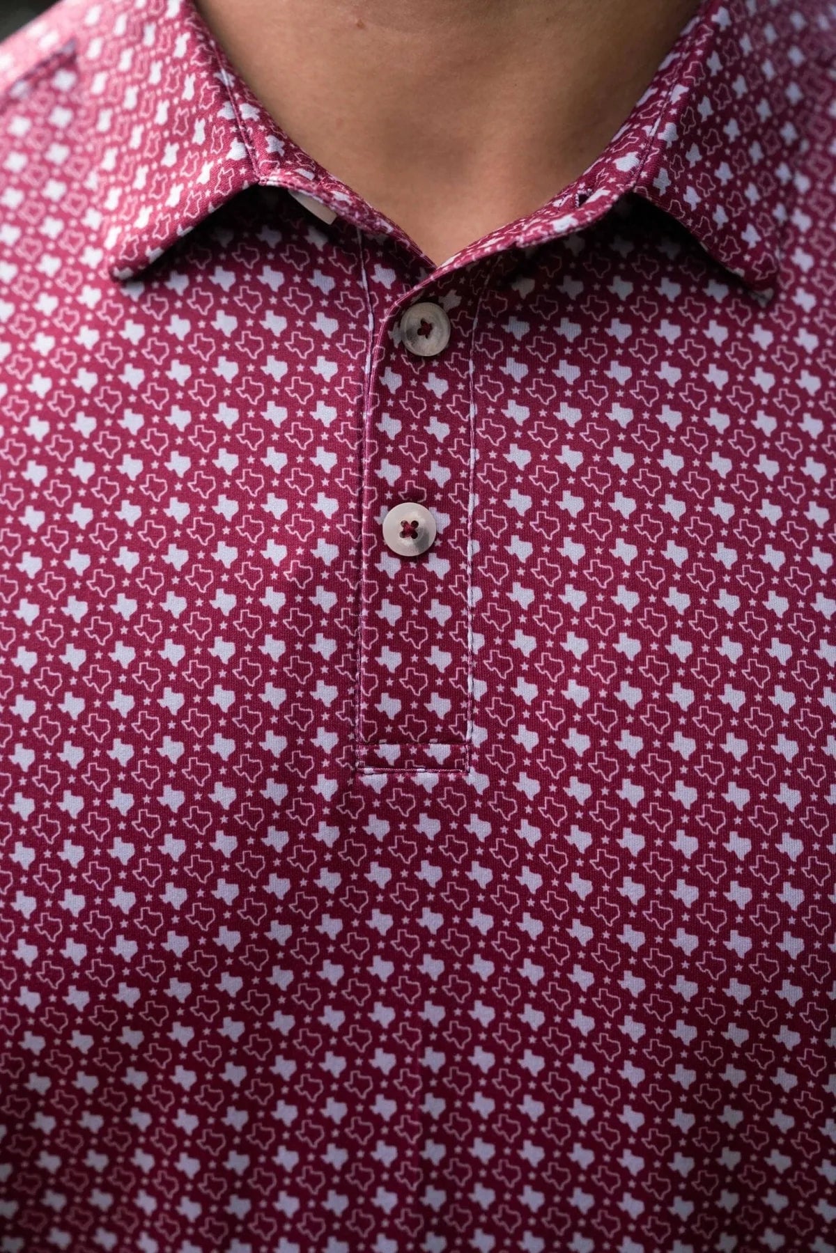 Burlebo Performance Polo - Texas Maroon & Grey