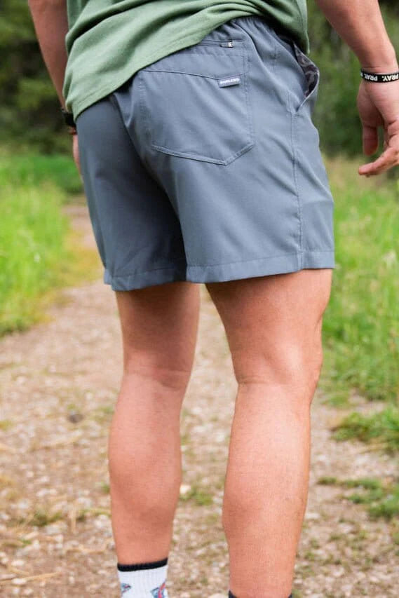 Burlebo Everyday Shorts - River Rock Grey - Classic Deer Camo Pocket