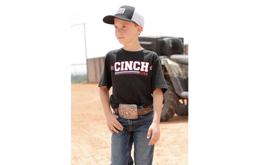 Cinch Boy's Black Graphic Tee