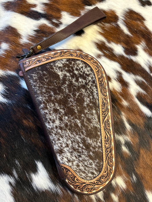 Cowhide with Tooled Border Pistol Case
