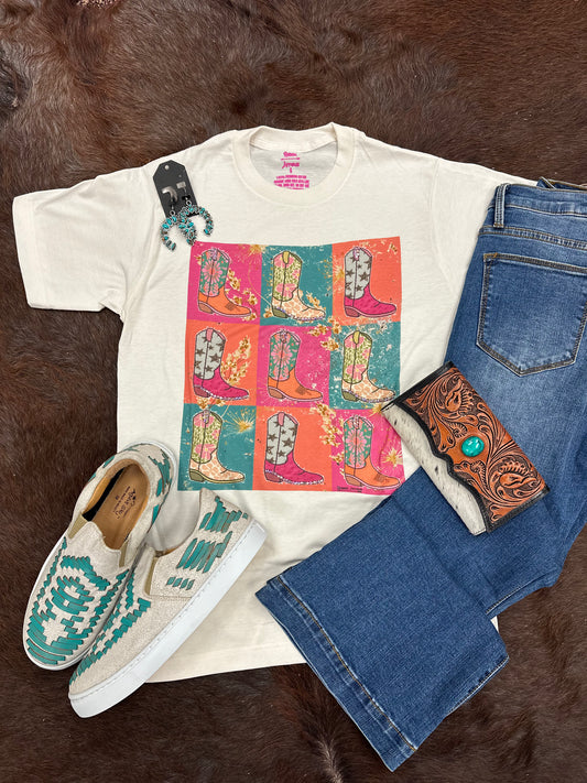 Boot Color Block Tee