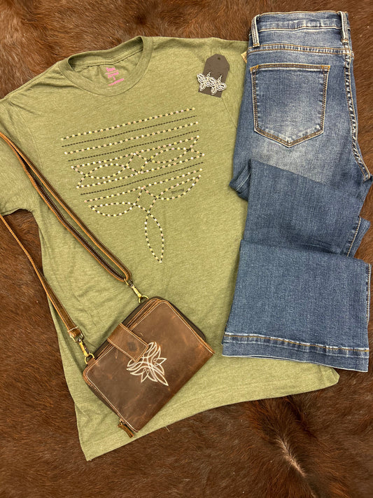 Boot Stitch Tee - Olive