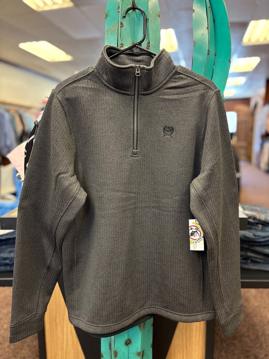 CINCH BROWN 1/4 ZIP SWEATER - CHARCOAL