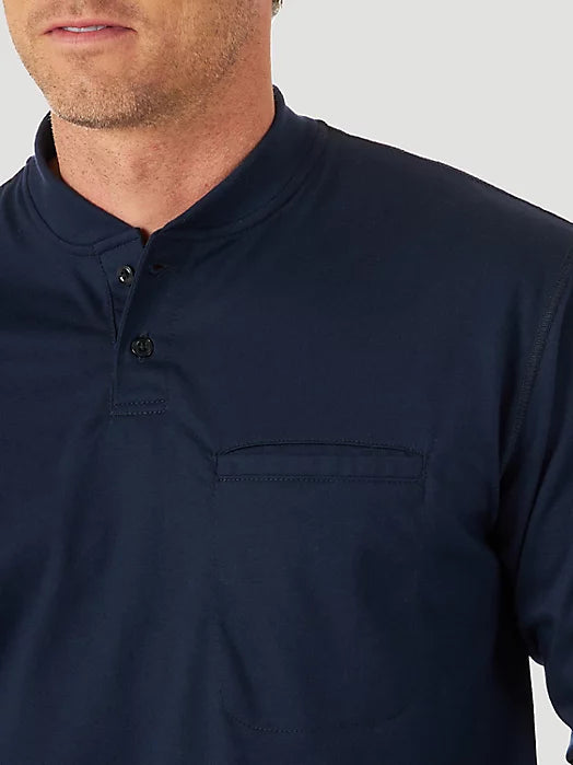 WRANGLER® FR FLAME-RESISTANT LONG SLEEVE LIGHTWEIGHT HENLEY NAVY