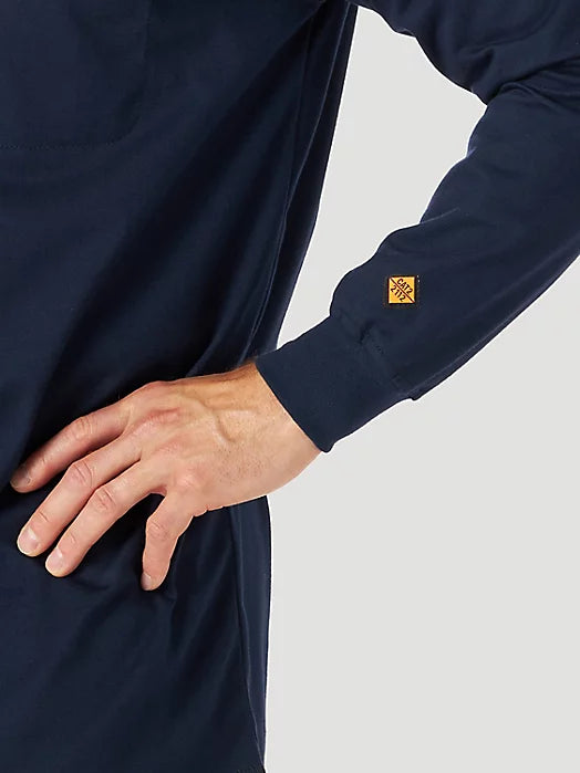 WRANGLER® FR FLAME-RESISTANT LONG SLEEVE LIGHTWEIGHT HENLEY NAVY