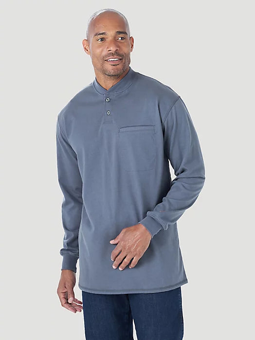 WRANGLER® FR FLAME-RESISTANT LONG SLEEVE LIGHTWEIGHT HENLEY CASTLE ROCK