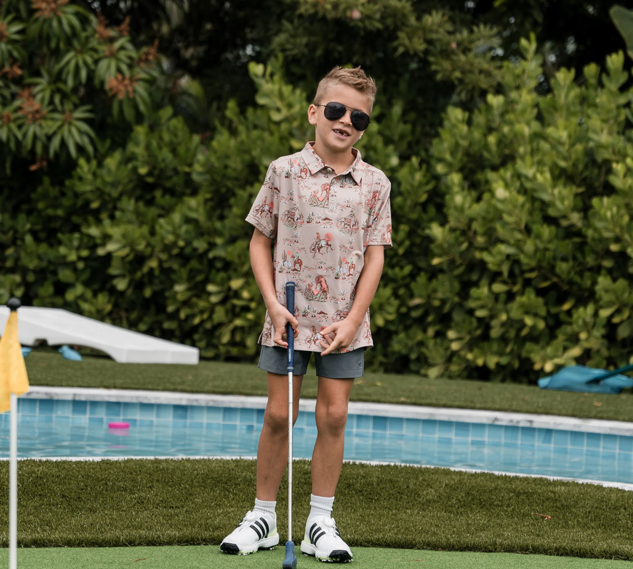 Youth Polo - Cowboy Up - Khaki
