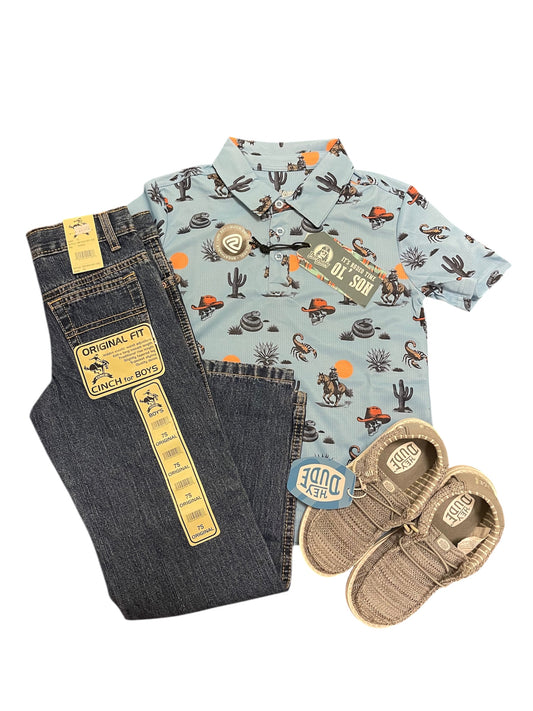 Rock N Roll Desert Youth Printed Polo