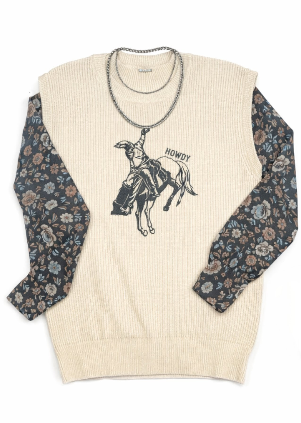 Floral Mesh Long Sleeve Top