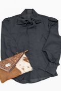 Fancy Black Bow Tie Top