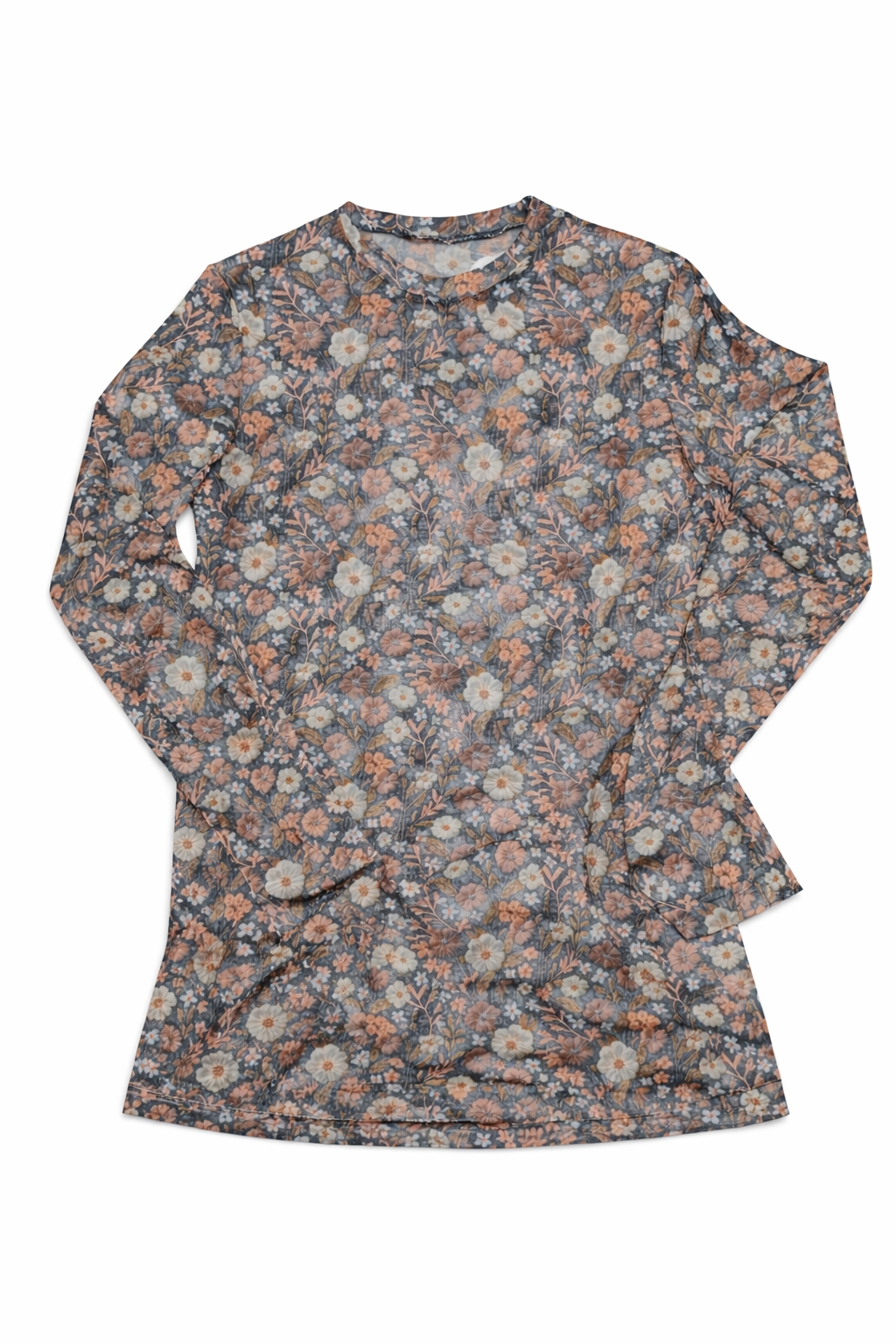 Floral Mesh Long Sleeve Top