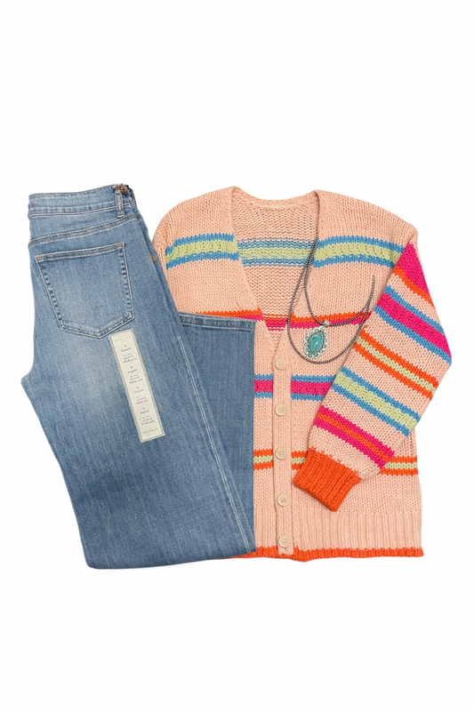 Neon Stripe Knit Cardigan