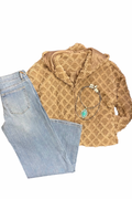 Chestnut Sherpa Diamond Zip Up