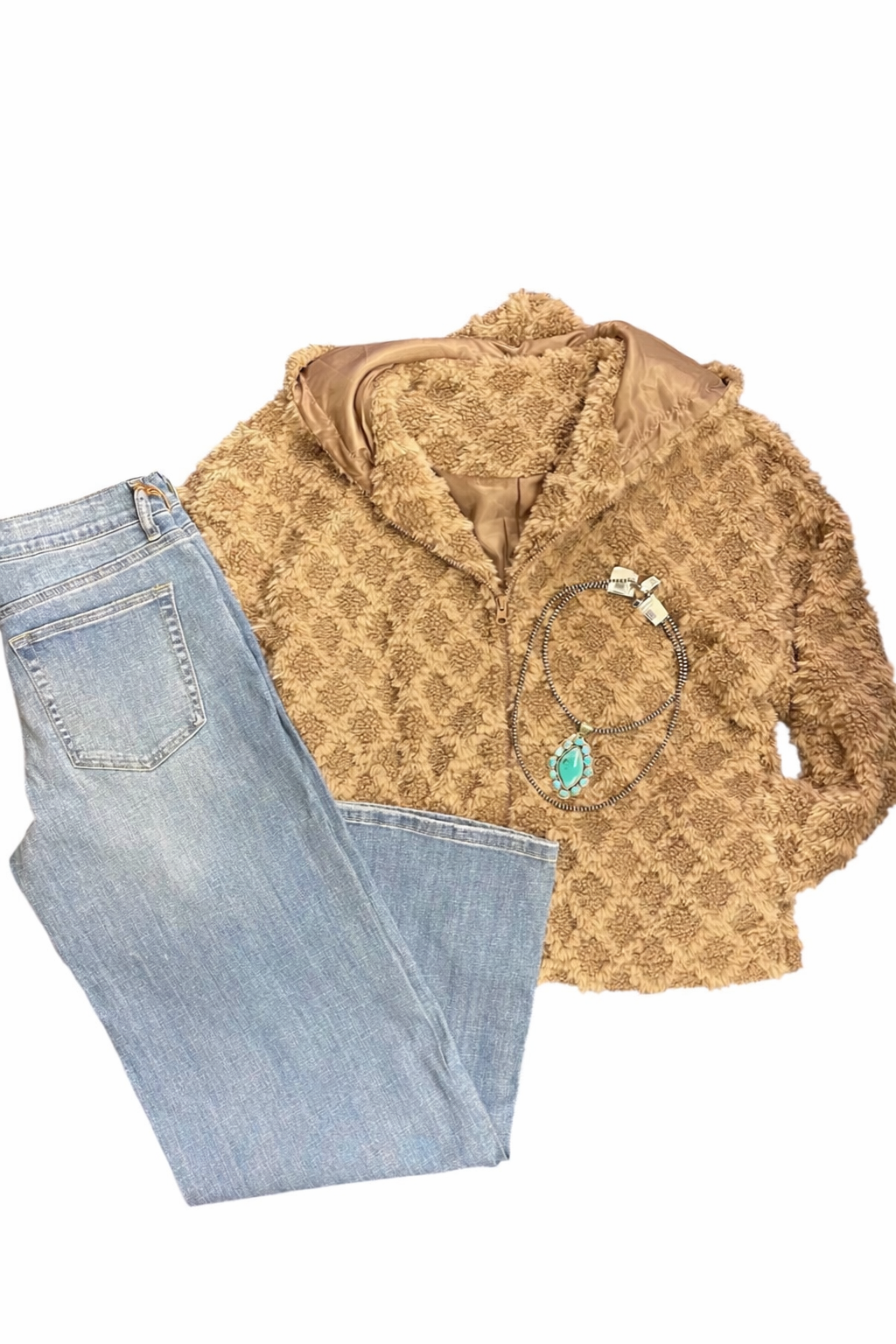 Chestnut Sherpa Diamond Zip Up