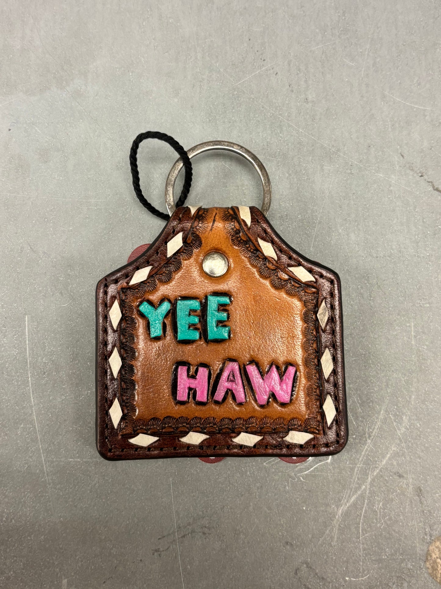 YeeHaw Leather Eartag Keychain