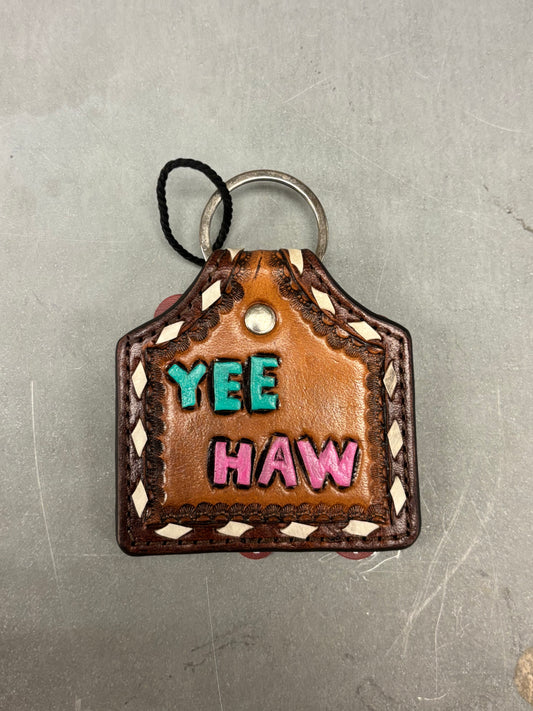 YeeHaw Leather Eartag Keychain