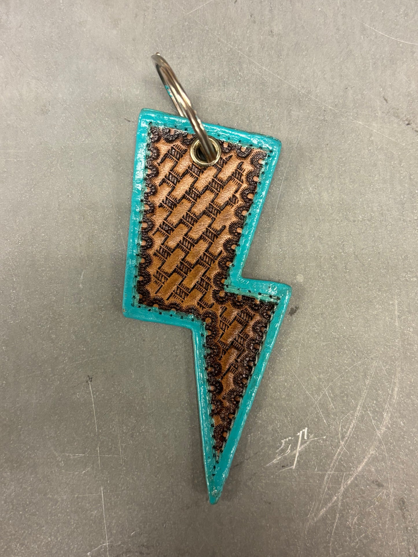 Lightening Bolt Blue Keychain