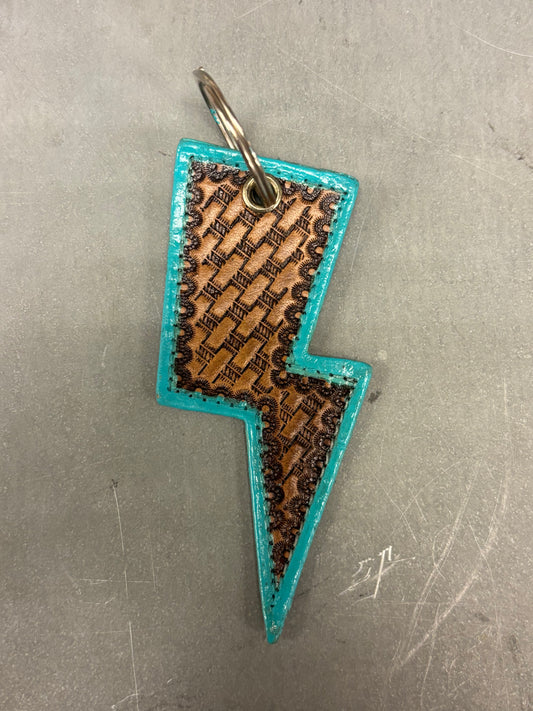 Lightening Bolt Blue Keychain