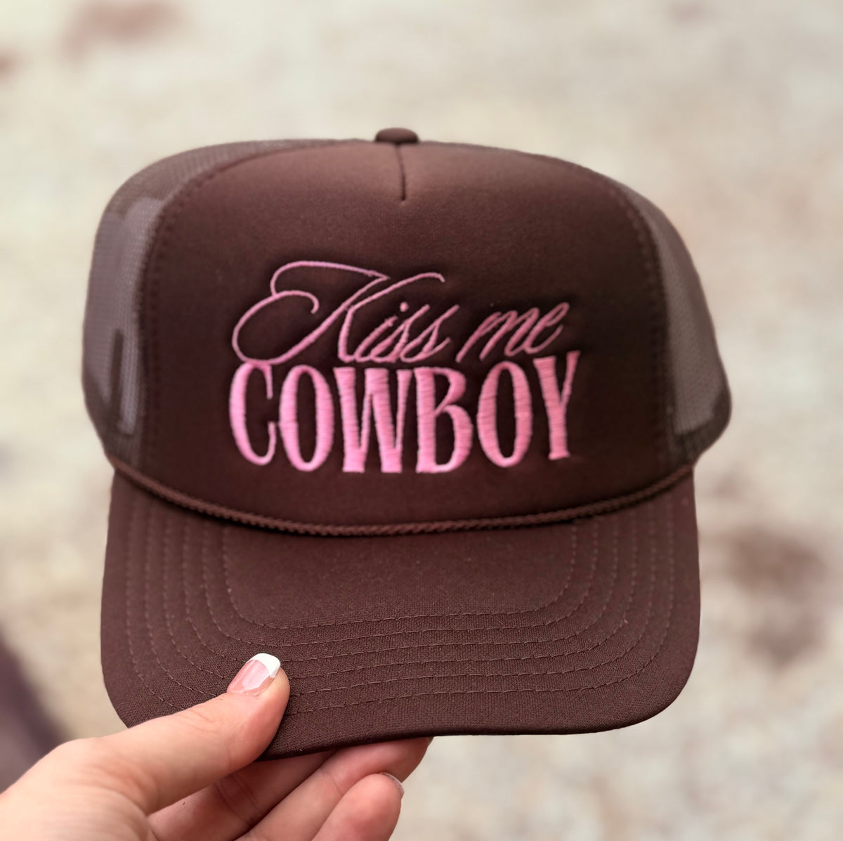 Kiss Me Cowboy Trucker Hat