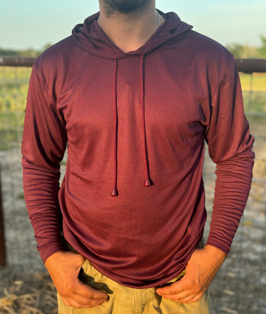 Maroon Hooded Long Sleeve