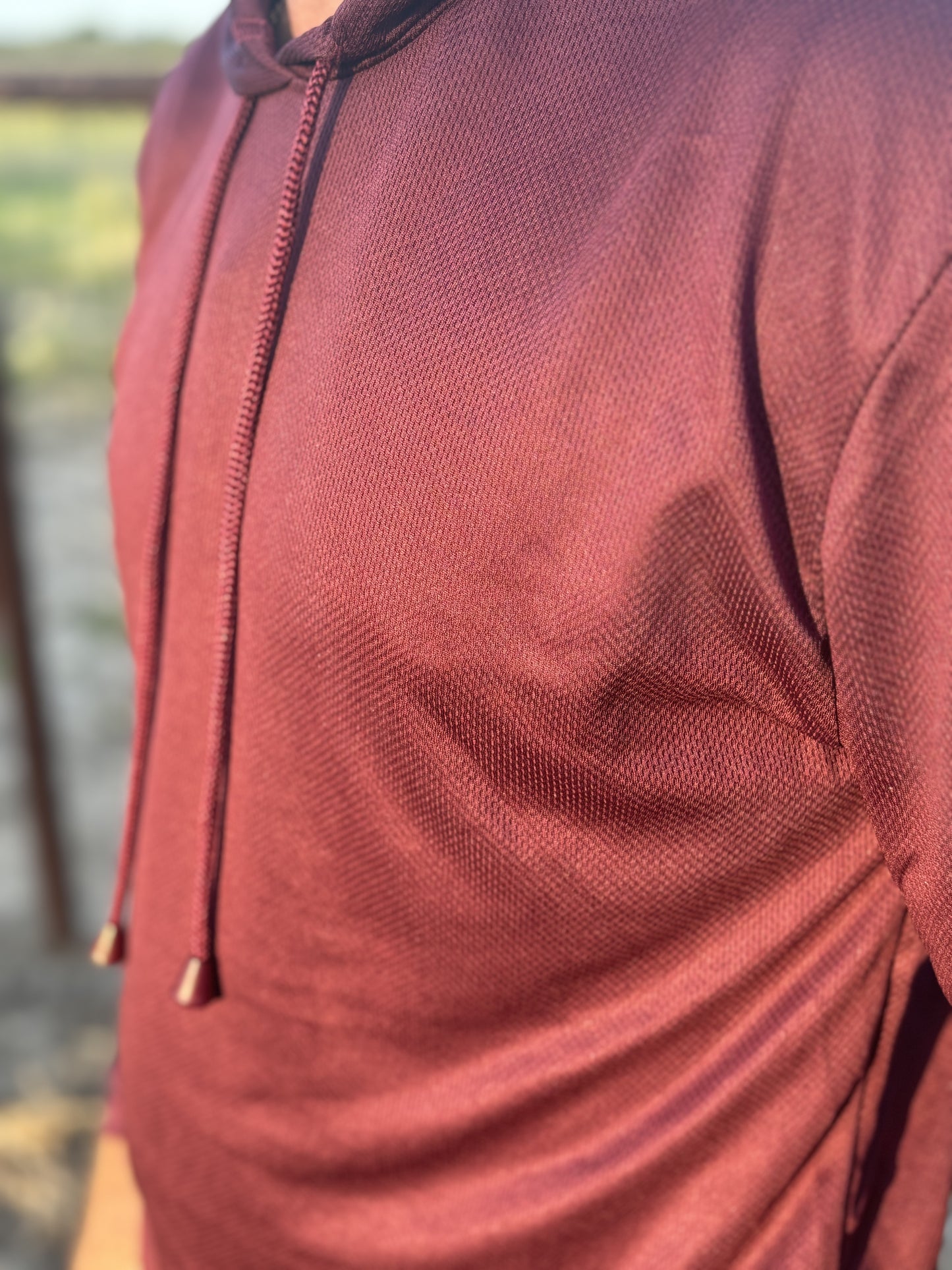 Maroon Hooded Long Sleeve