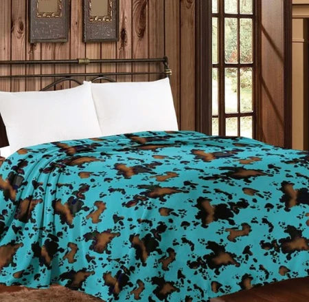 Blue Cowhide Blanket- Jumbo