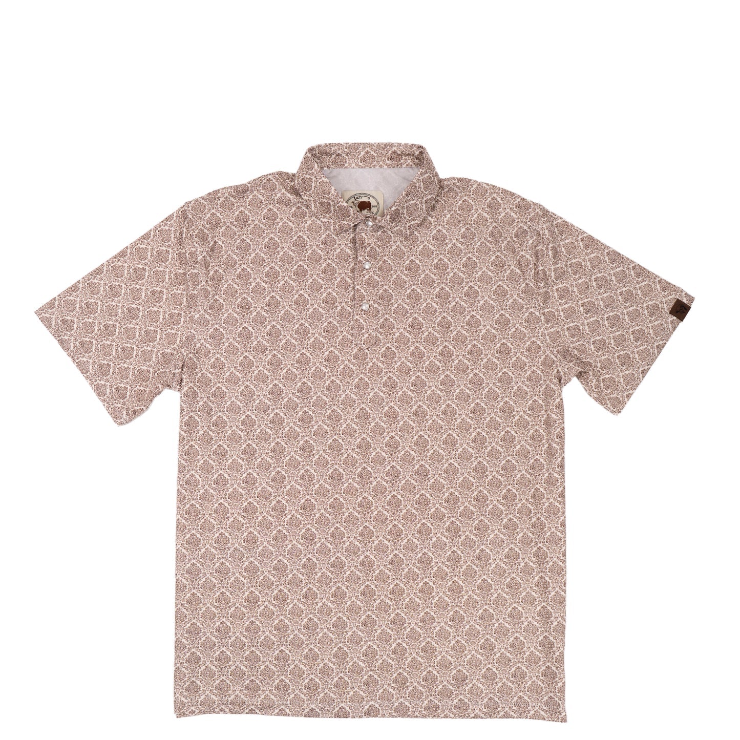 Lazy J Ranch Men's Print Performance Polo Shirt - Brown