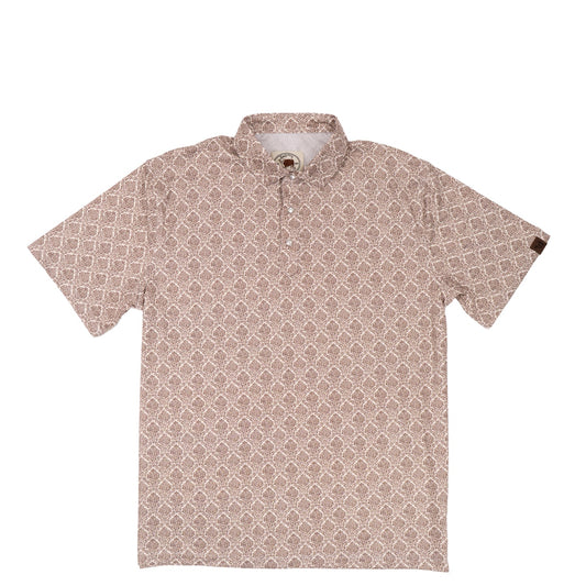 Lazy J Ranch Men's Print Performance Polo Shirt - Brown