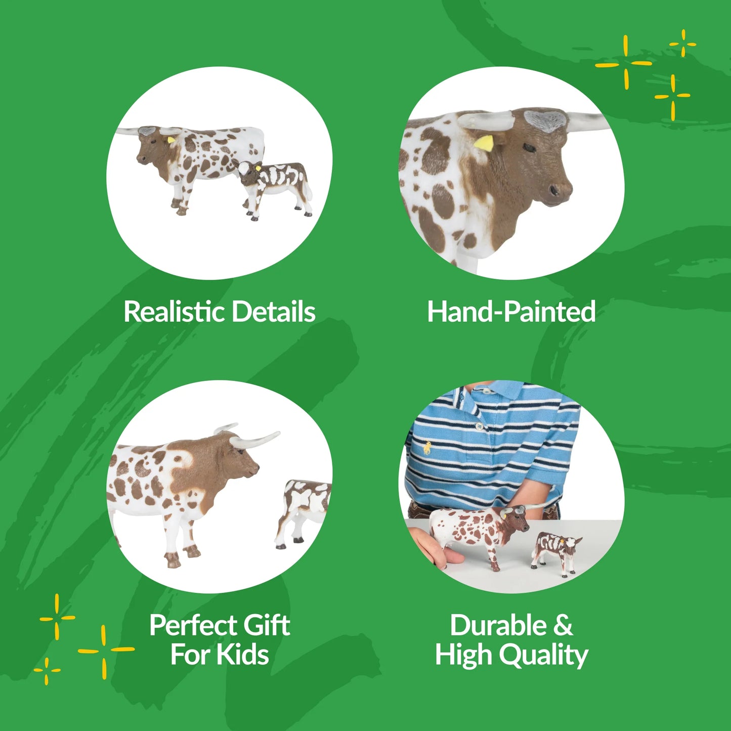 Longhorn Cow Calf Pair Toy