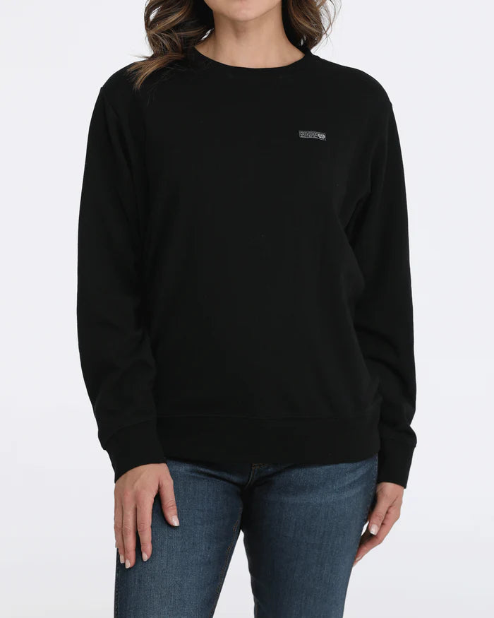 Cinch Women's Long Sleeve Logo Print Sweatshirt - Black
