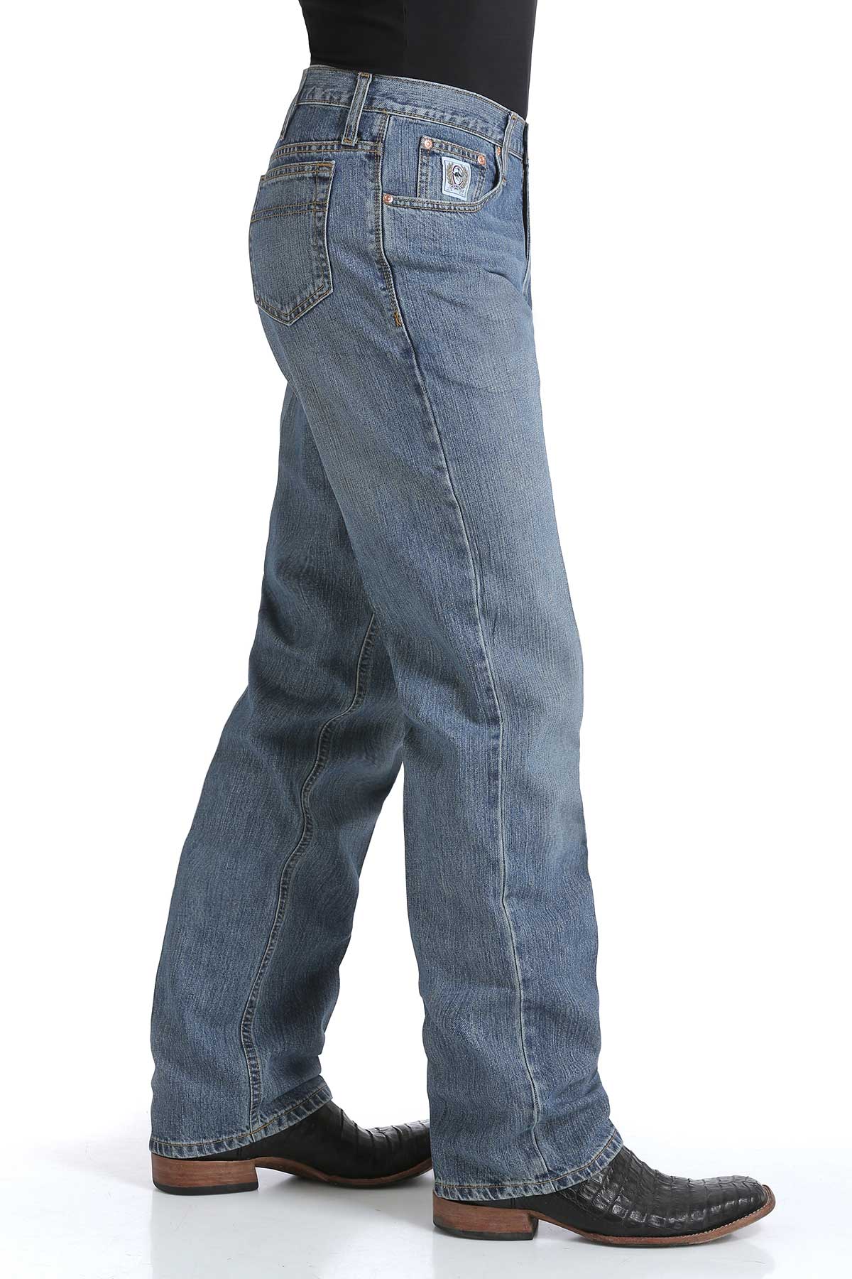 Cinch Men's Relaxed Fit White Label Jean-Medium Stone