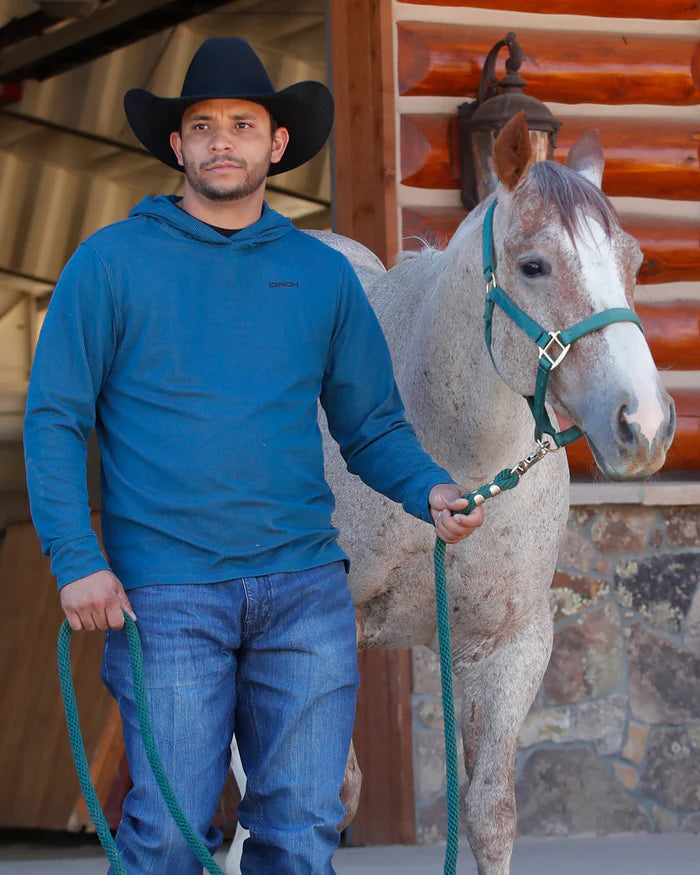 Men's Lightweight Hoodie- Blue