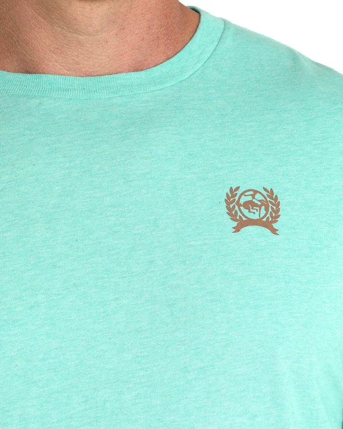 Cinch Men's Long Sleeve Graphic Tee- Turquoise Bronc