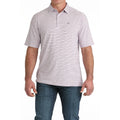 CINCH Mens Lilac Striped Short Sleeve Polo