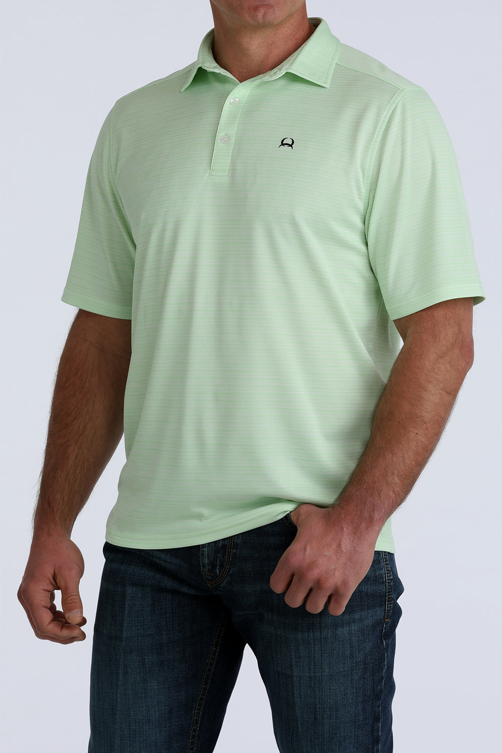 CINCH Mens Short Sleeve Green Arenaflex Polo
