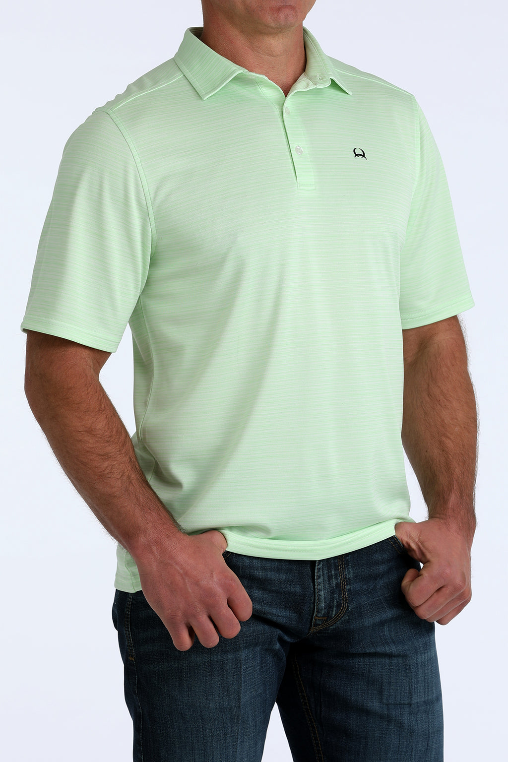 CINCH Mens Short Sleeve Green Arenaflex Polo