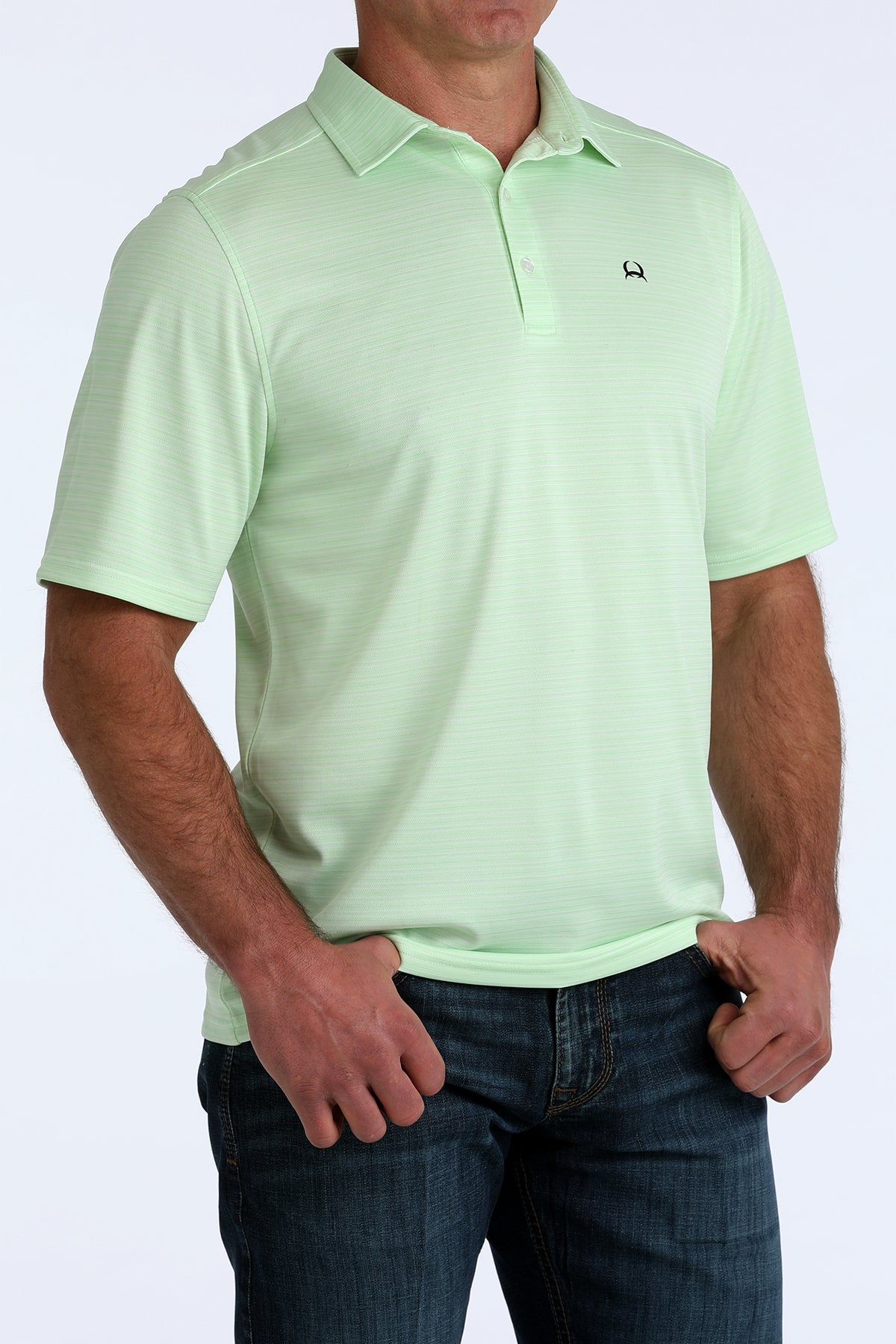 CINCH Mens Short Sleeve Green Arenaflex Polo