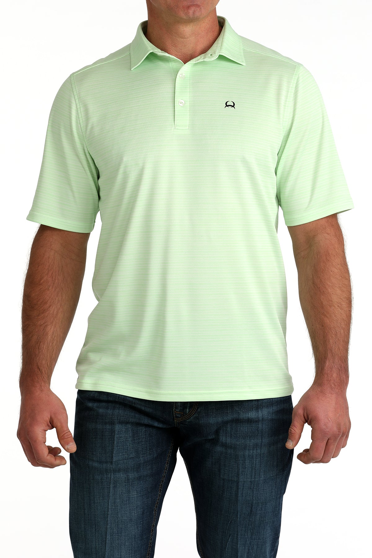 CINCH Mens Short Sleeve Green Arenaflex Polo