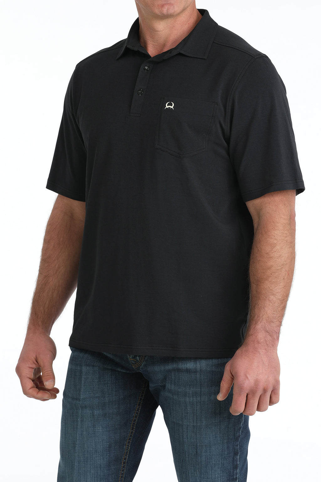 CINCH Mens Short Sleeve Black Arenaflex Polo