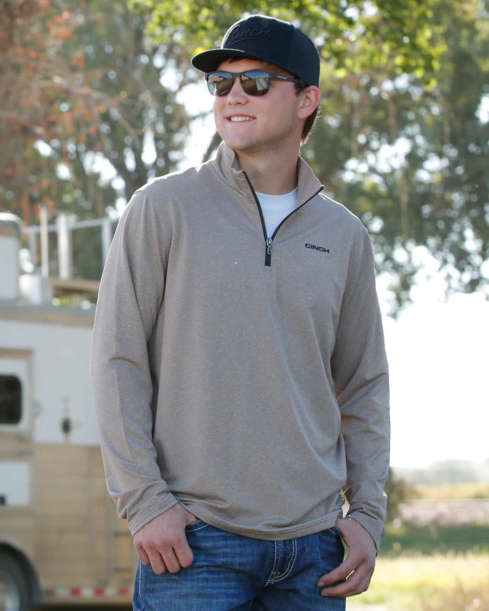 Cinch Men's Arenaflex® 1/4 Zip Pullover- Stone
