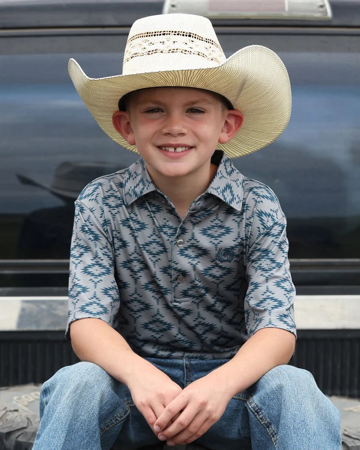 CINCH Boy's Arenaflex Aztec Polo